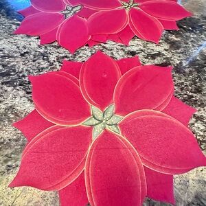 Six Hand Painted Poinsettia Placemats
Size 17 x 17